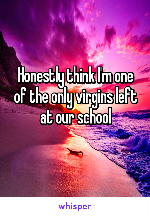 Honestly think I'm one of the only virgins left at our school
