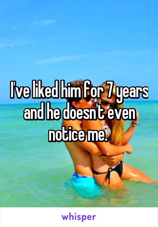 I've liked him for 7 years and he doesn't even notice me. 