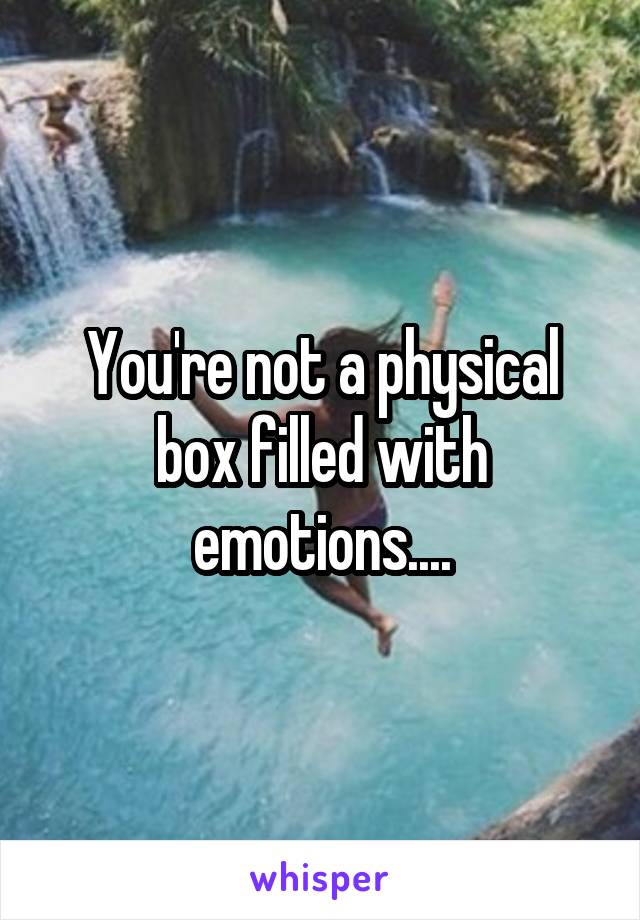 You're not a physical box filled with emotions....