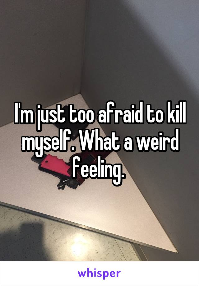 I'm just too afraid to kill myself. What a weird feeling. 