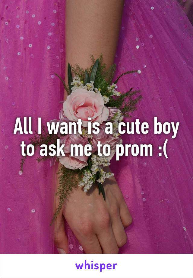 All I want is a cute boy to ask me to prom :( 