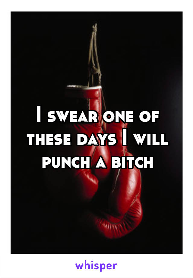 I swear one of these days I will punch a bitch