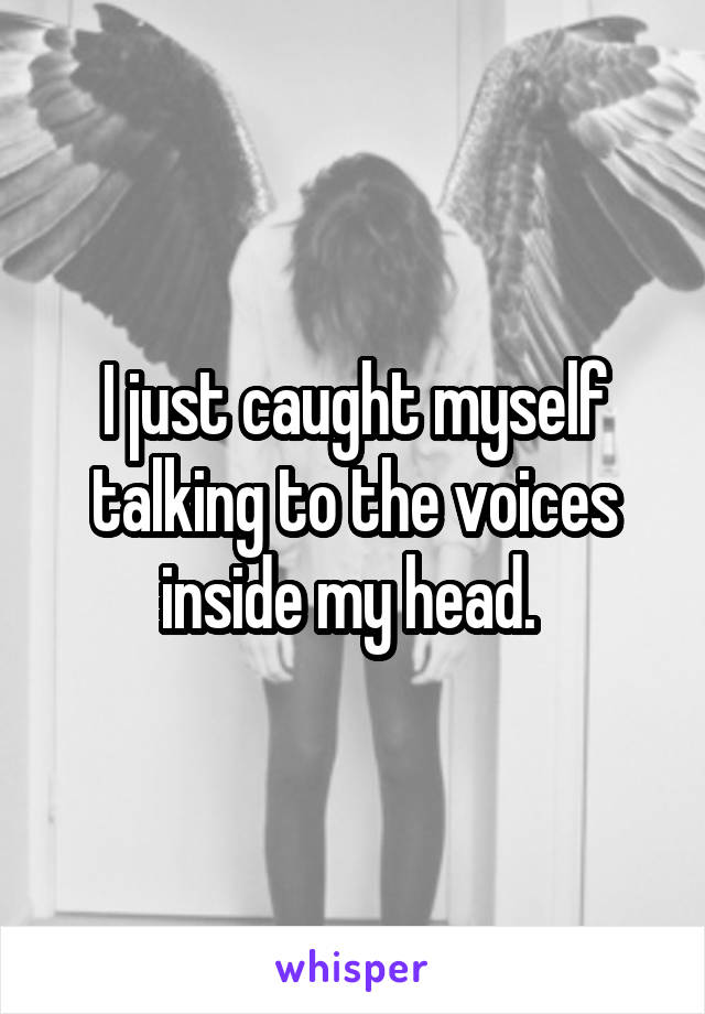 I just caught myself talking to the voices inside my head. 