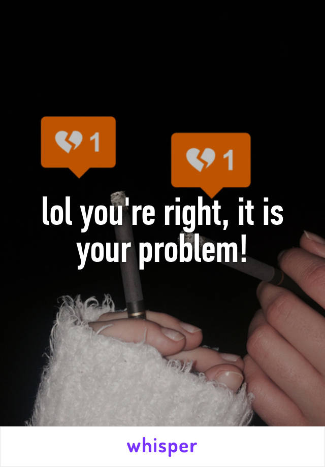 lol you're right, it is your problem!