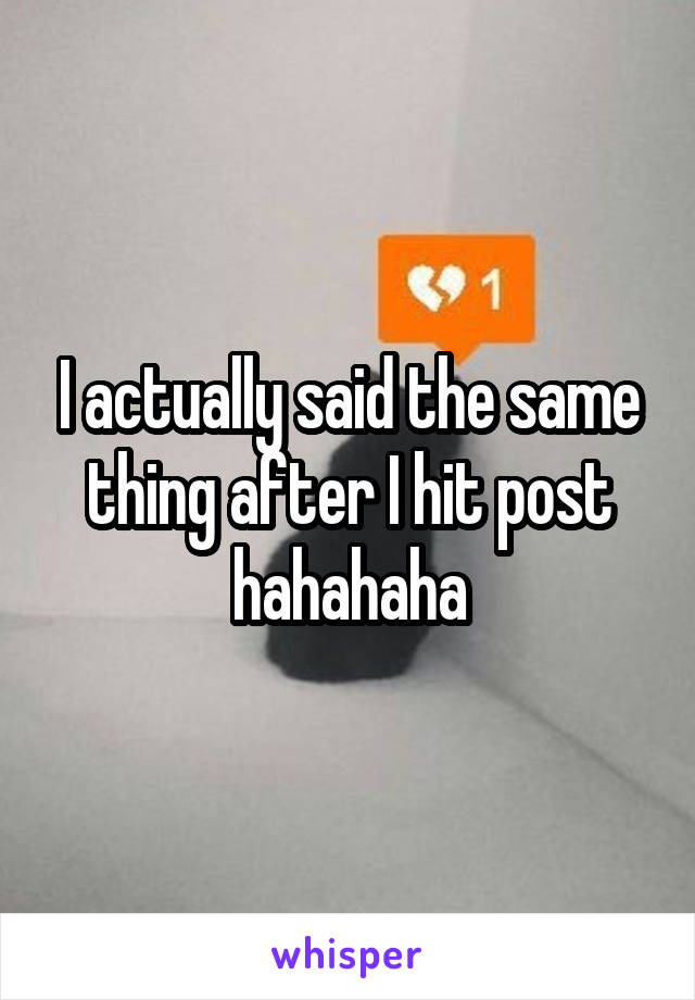 I actually said the same thing after I hit post hahahaha