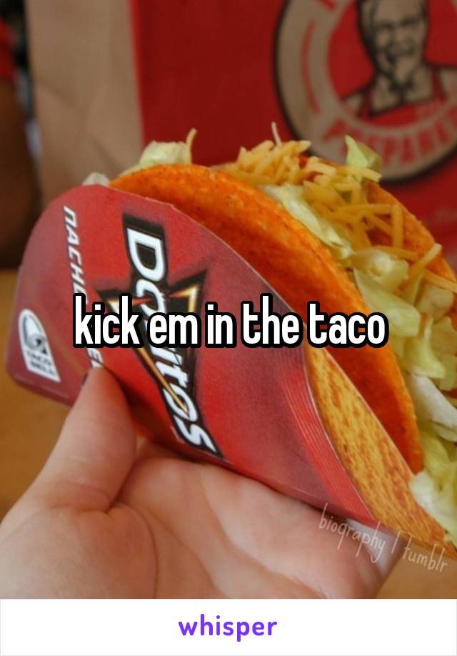 kick em in the taco