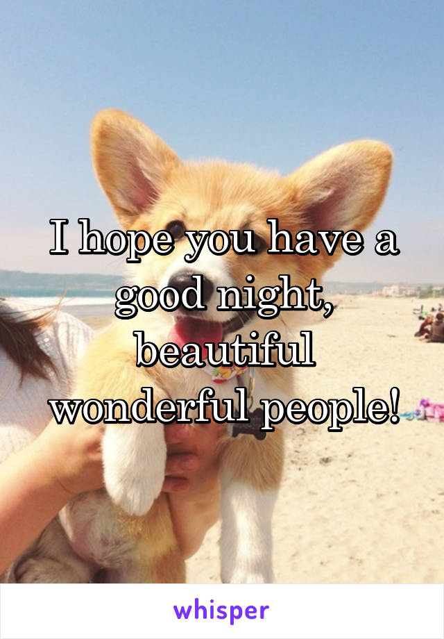 I hope you have a good night, beautiful wonderful people!