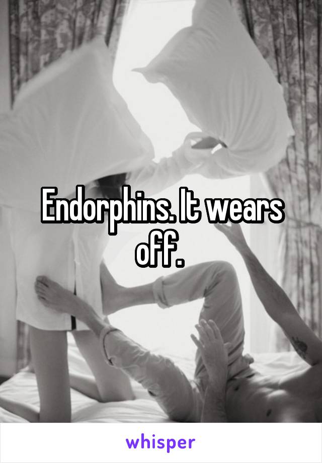 Endorphins. It wears off. 