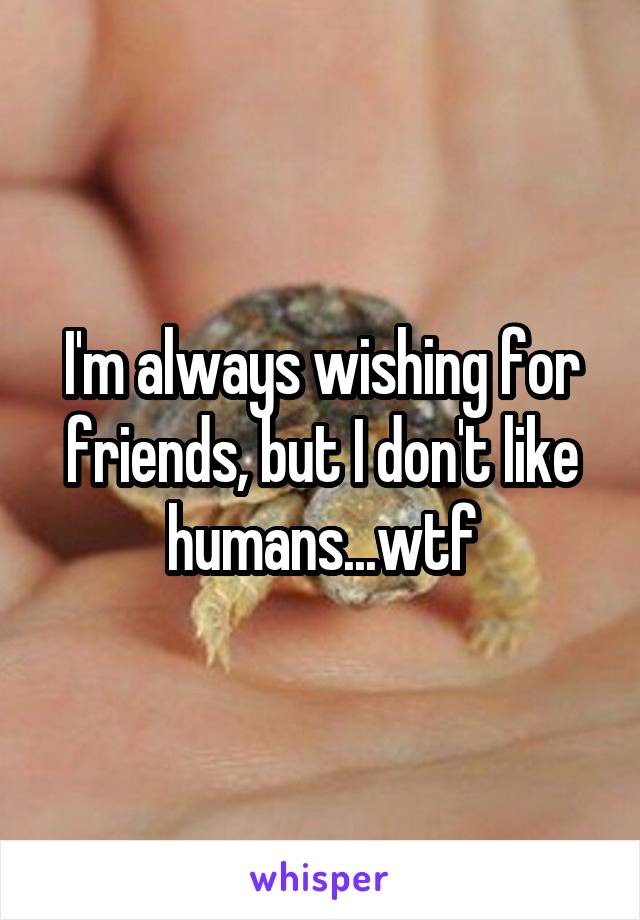 I'm always wishing for friends, but I don't like humans...wtf