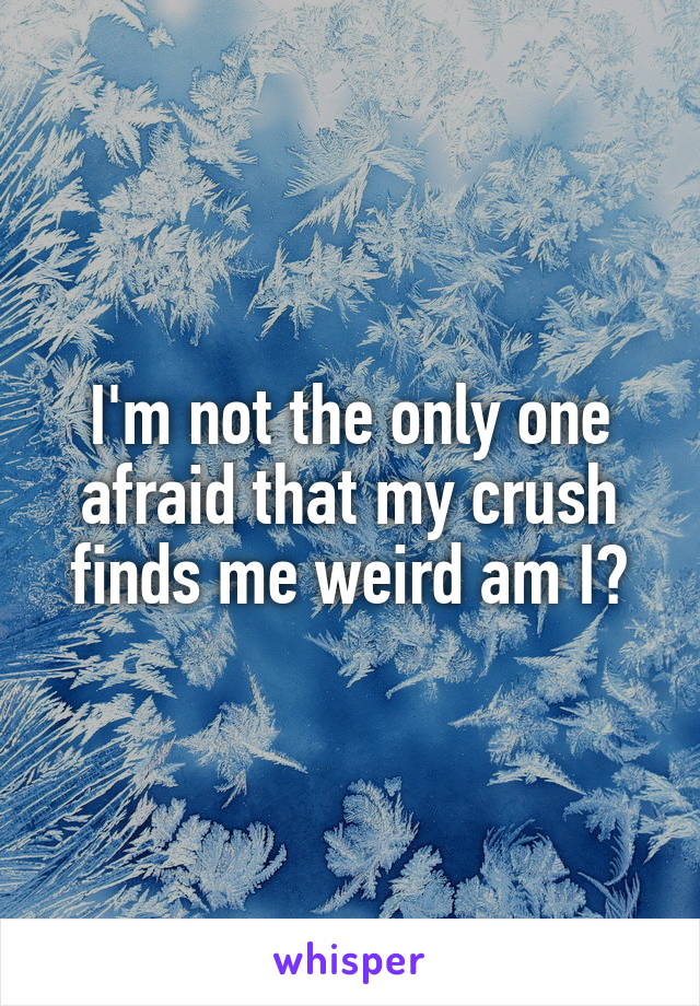 I'm not the only one afraid that my crush finds me weird am I?