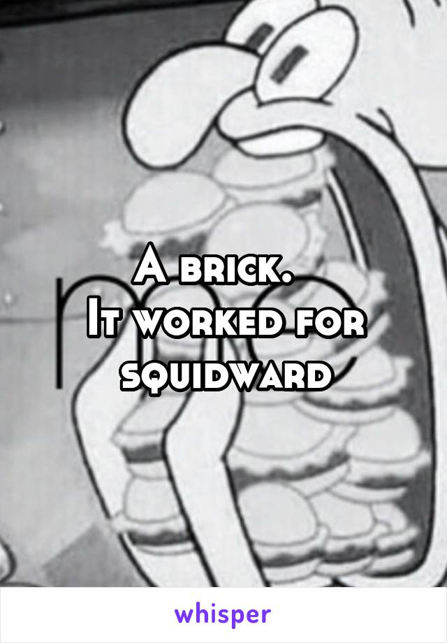 A brick.  
It worked for squidward