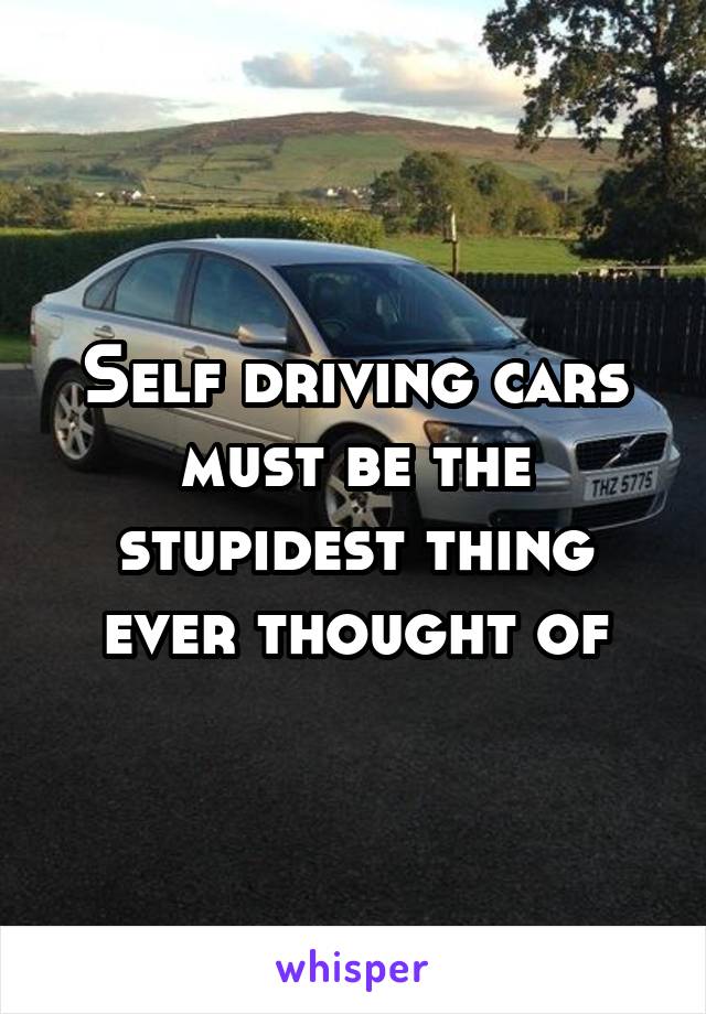 Self driving cars must be the stupidest thing ever thought of