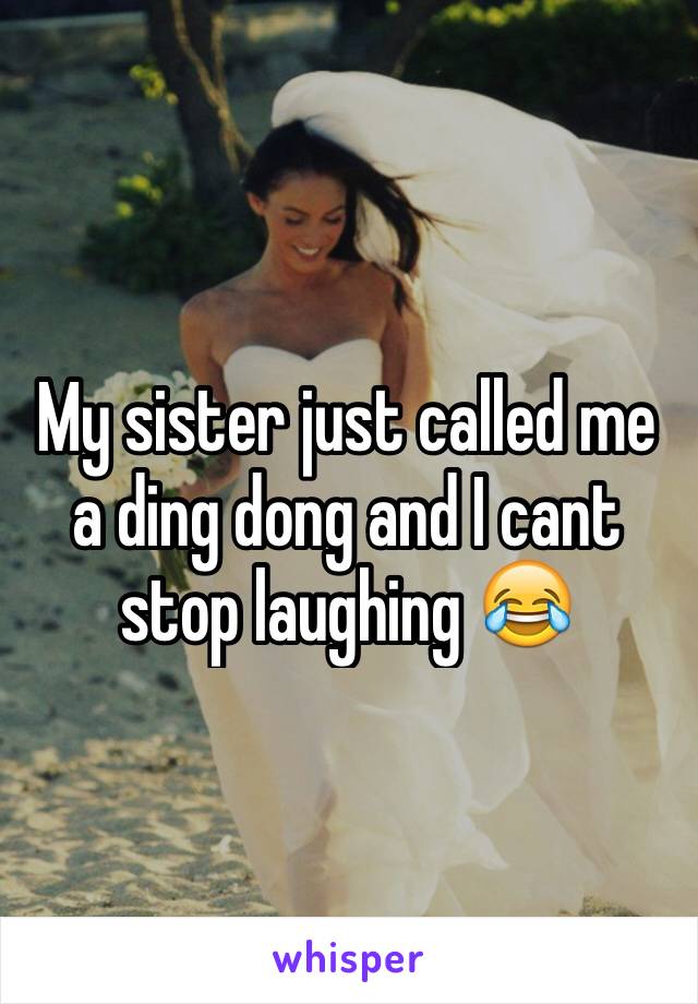 My sister just called me a ding dong and I cant stop laughing 😂 