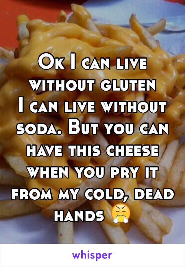 Ok I can live without gluten 
I can live without soda. But you can have this cheese when you pry it from my cold, dead hands 😤