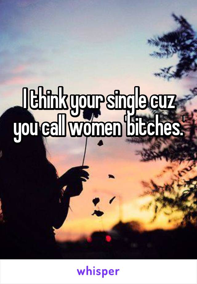 I think your single cuz you call women 'bitches.'

