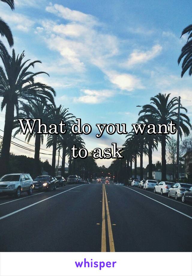 What do you want to ask