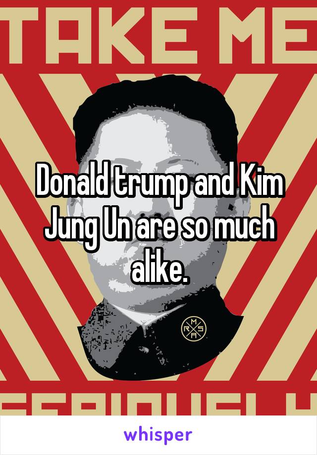 Donald trump and Kim Jung Un are so much alike.