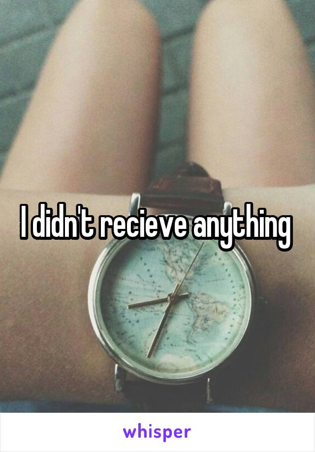 I didn't recieve anything 