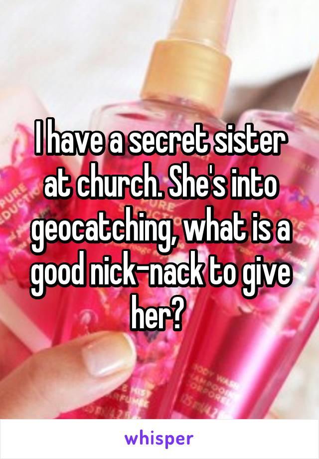 I have a secret sister at church. She's into geocatching, what is a good nick-nack to give her? 