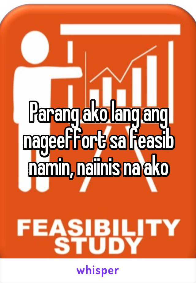 Parang ako lang ang nageeffort sa feasib namin, naiinis na ako