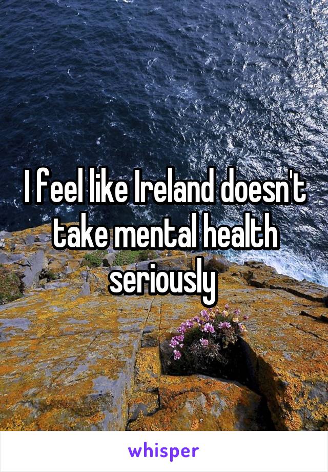 I feel like Ireland doesn't take mental health seriously 