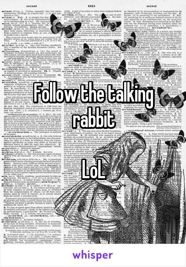 Follow the talking rabbit

LoL