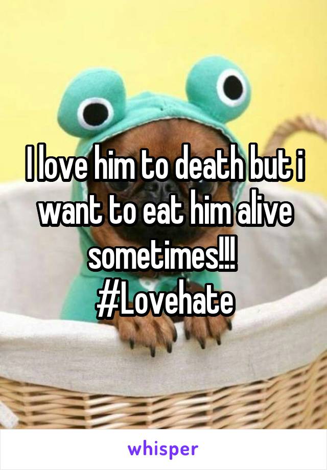 I love him to death but i want to eat him alive sometimes!!! 
#Lovehate