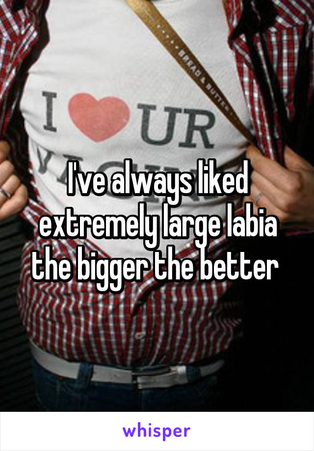 I've always liked extremely large labia the bigger the better 