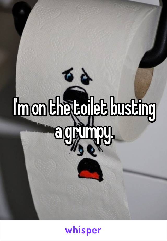 I'm on the toilet busting a grumpy.