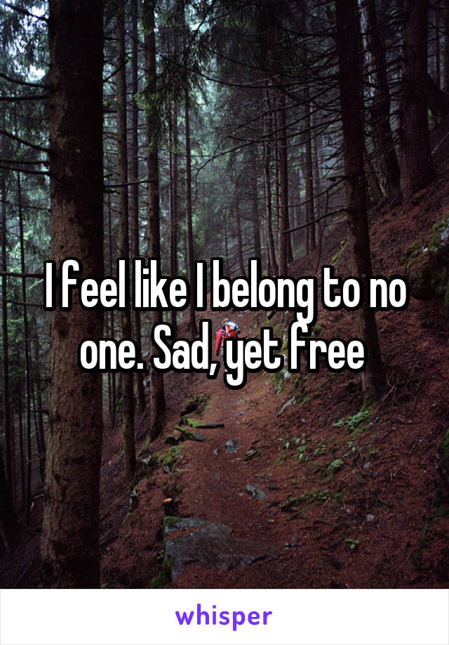 I feel like I belong to no one. Sad, yet free 