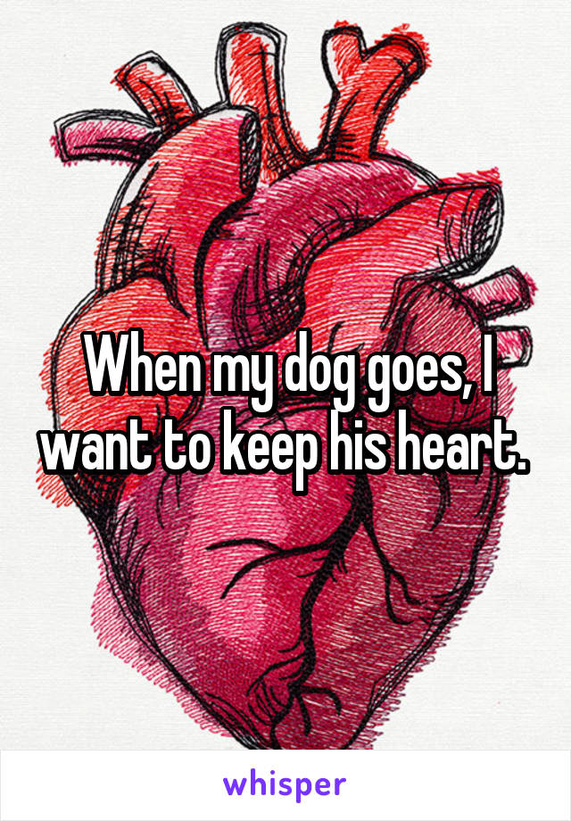 When my dog goes, I want to keep his heart. 