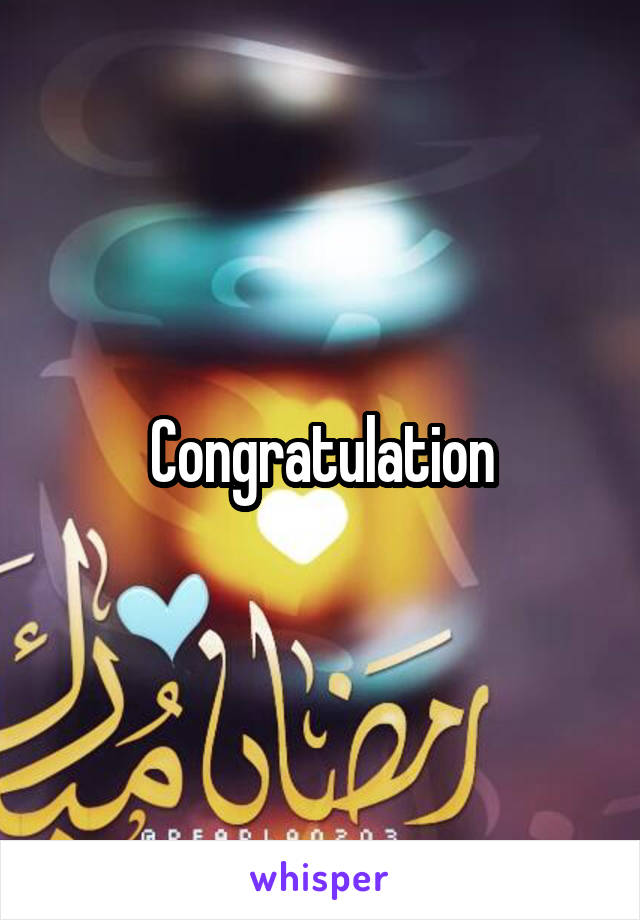 Congratulation