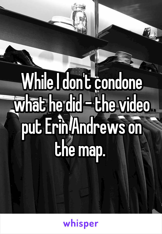 While I don't condone what he did - the video put Erin Andrews on the map. 