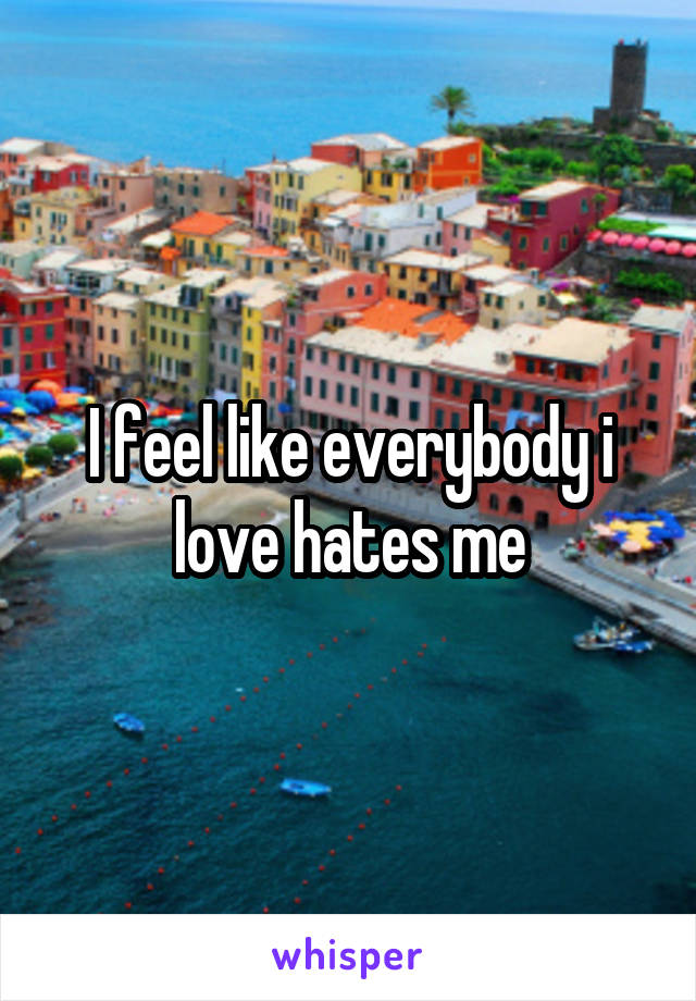 I feel like everybody i love hates me