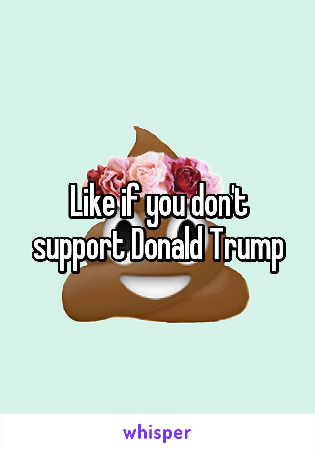 Like if you don't support Donald Trump