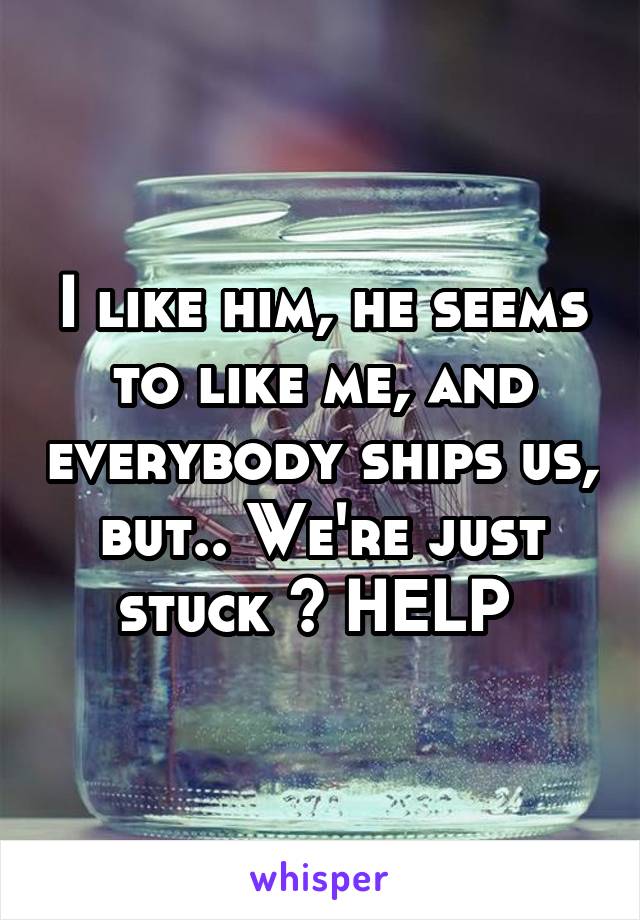 I like him, he seems to like me, and everybody ships us, but.. We're just stuck ? HELP 