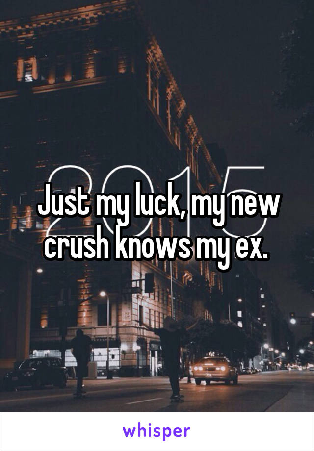 Just my luck, my new crush knows my ex. 