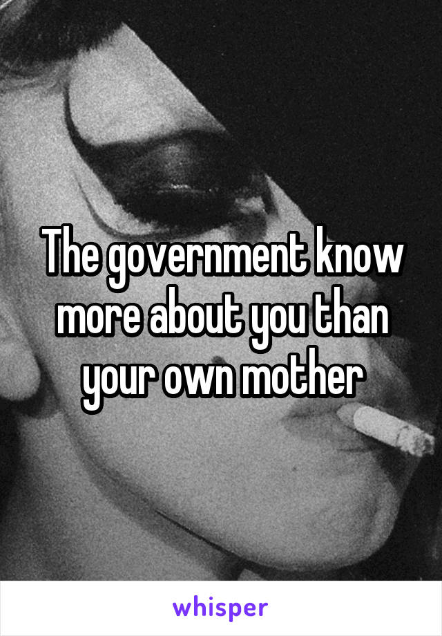 The government know more about you than your own mother