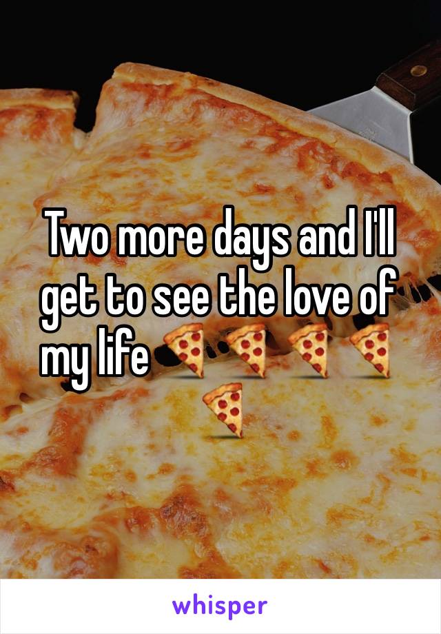 Two more days and I'll get to see the love of my life🍕🍕🍕🍕🍕