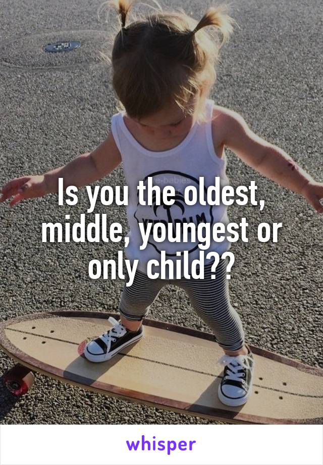 Is you the oldest, middle, youngest or only child??