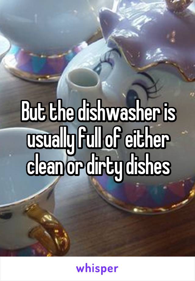 But the dishwasher is usually full of either clean or dirty dishes