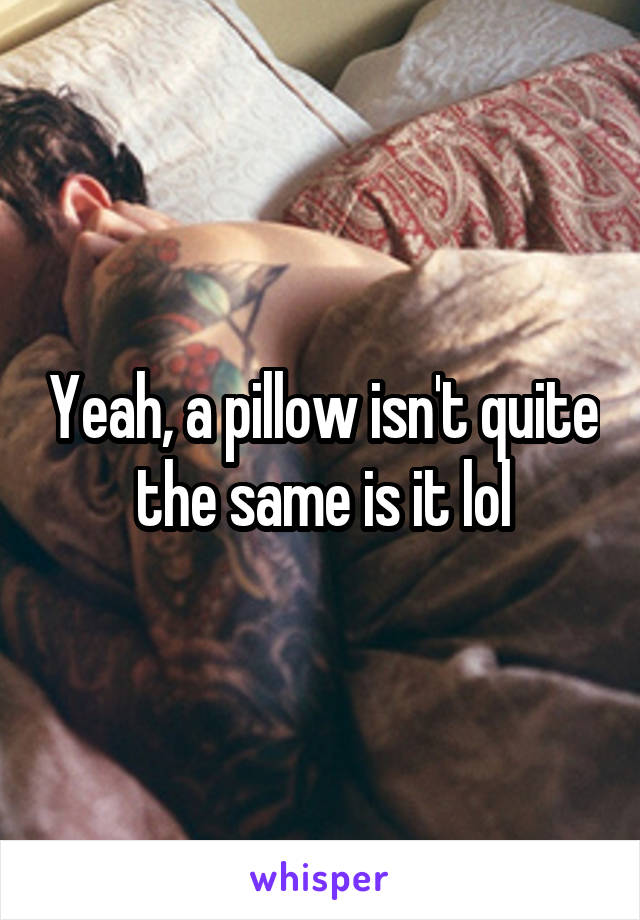 Yeah, a pillow isn't quite the same is it lol