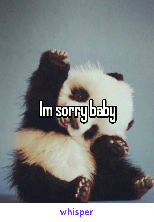 Im sorry baby