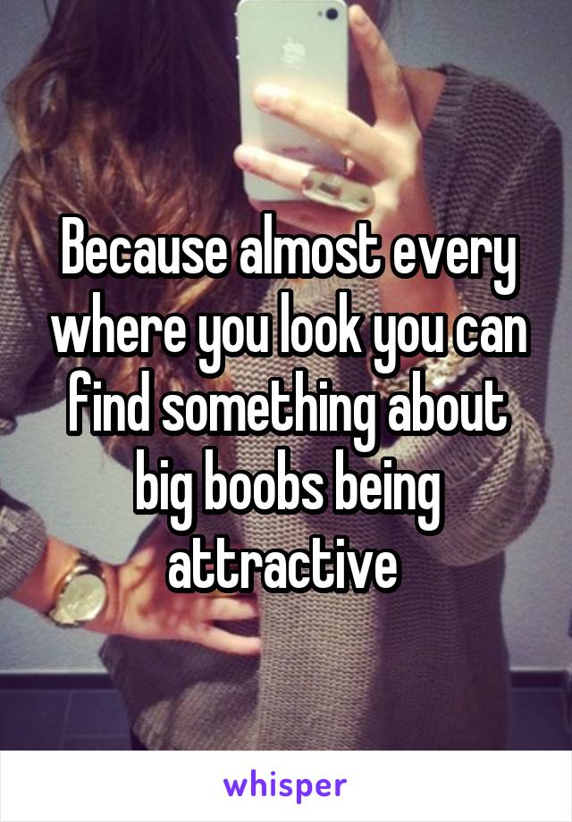 Because almost every where you look you can find something about big boobs being attractive 