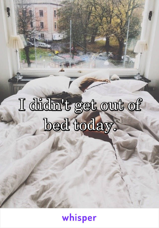 I didn't get out of bed today.