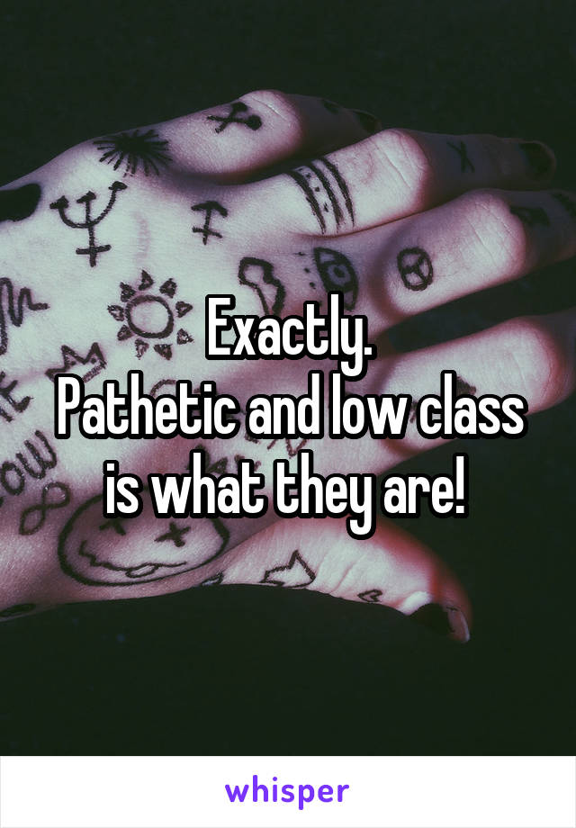 Exactly.
Pathetic and low class is what they are! 