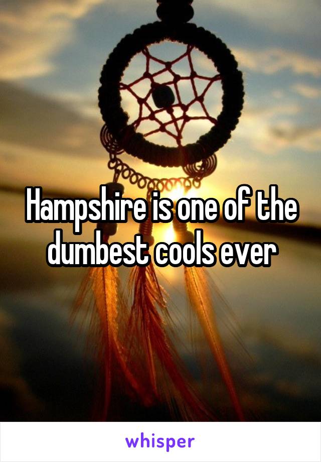 Hampshire is one of the dumbest cools ever