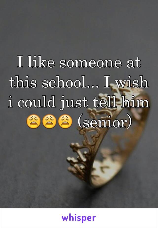 I like someone at this school... I wish i could just tell him 😩😩😩 (senior) 