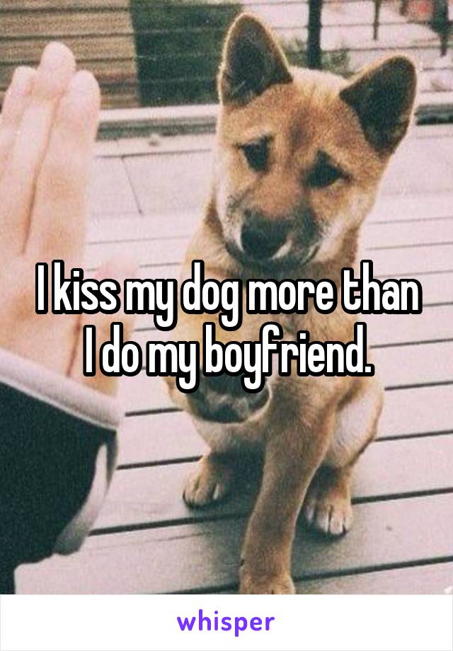 I kiss my dog more than I do my boyfriend.