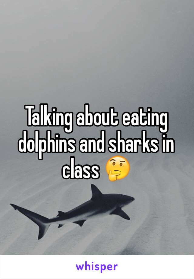 Talking about eating dolphins and sharks in class 🤔